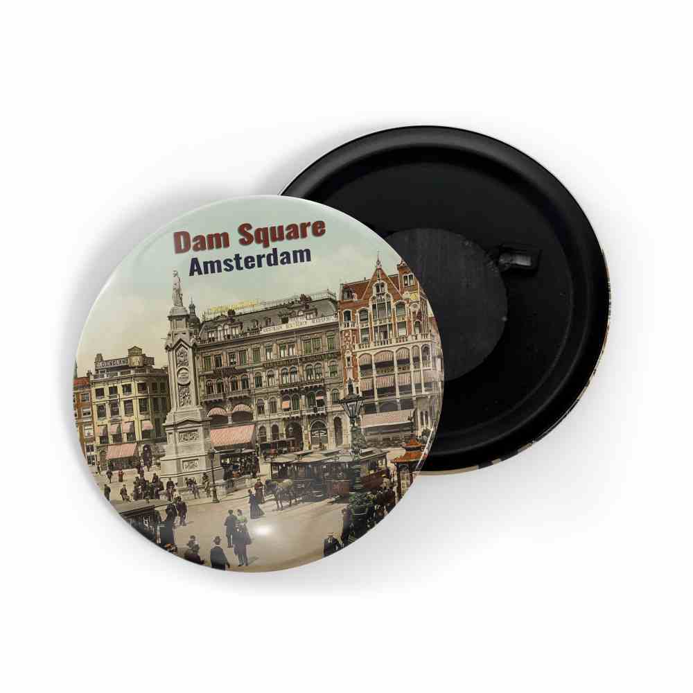 dhcrafts Fridge Magnet Multicolor Famous Tourist Place Dam Square Amsterdam Glossy Finish Design Pack of 1